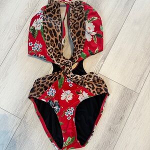 VENUS Red and Black Swimsuit